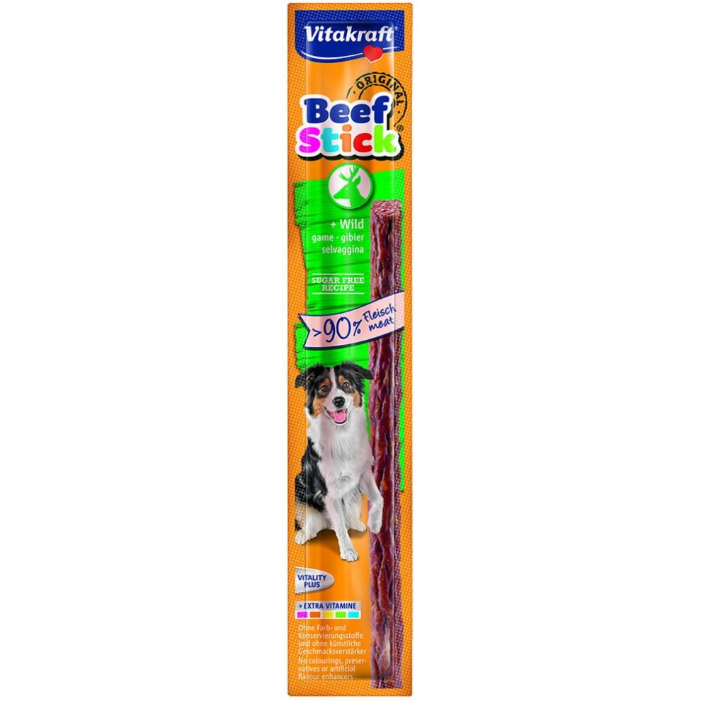 Beef Stick with Wild Game and Extra Vitamins Dog Treat 12G