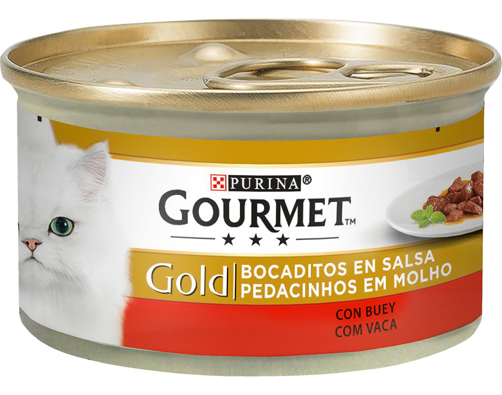 Comida Húmida Para Gato Gourmet Gold Com Carne Vaca 85g