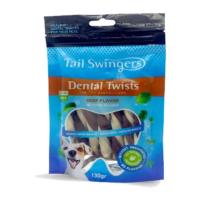 Tail Swingers Dental Twists Beef Flavor 130G