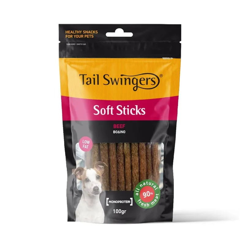 Tail Swingers Soft Sticks Beef 100G