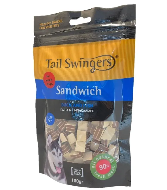Tail Swingers Sandwich Duck and Fish for small dogs 100G