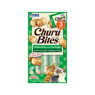Inaba Churu Bites Chicken Wraps Tuna Recipe Cat Treats, 1.05 Oz