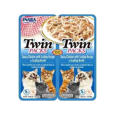 INA00857 Twin Packs Tuna & Chicken with Scallop Recipe in Scallop Broth Side Dish for Cats