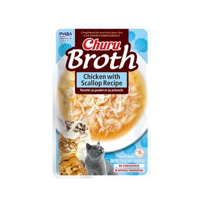 Inaba Churu Broth Chicken with Scallop Recipe Cat Treats, 1.4 Oz.