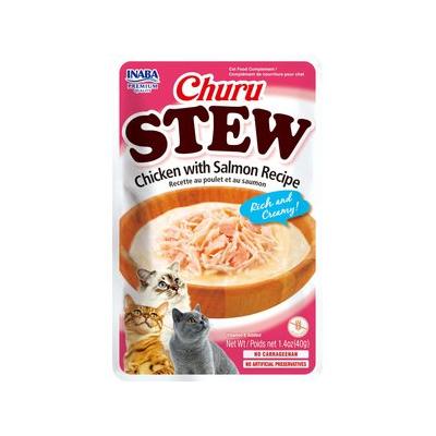 Inaba Churu Stew Chicken with Salmon Recipe Cat Treats, 1.4 Oz