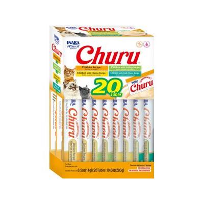 Inaba Puree Cat Treats Variety Box - Chicken - Pack of 20